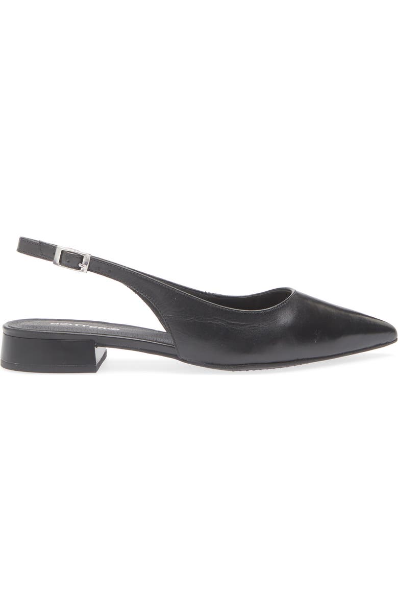 Bottero Alessandra Slingback Pointed Toe Flat, Alternate, color, Preto
