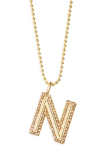 Baublebar Arianna Initial Pendant Necklace In Gold