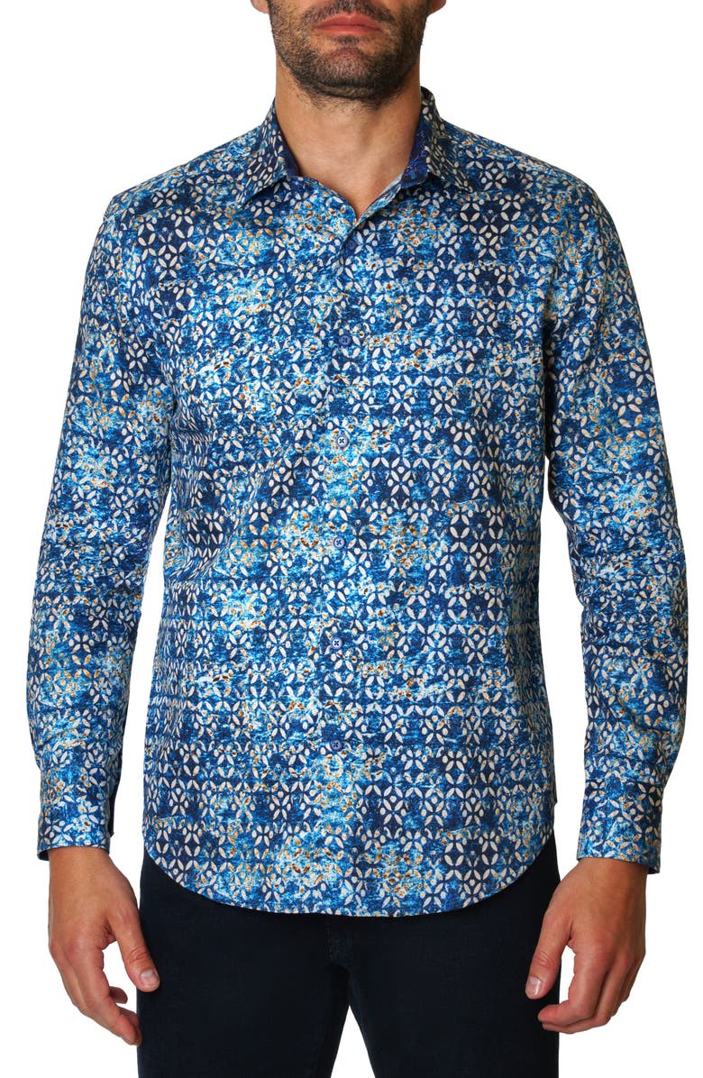 Robert Graham Mezza Abstract Print Button-Up Shirt, Main, color, 