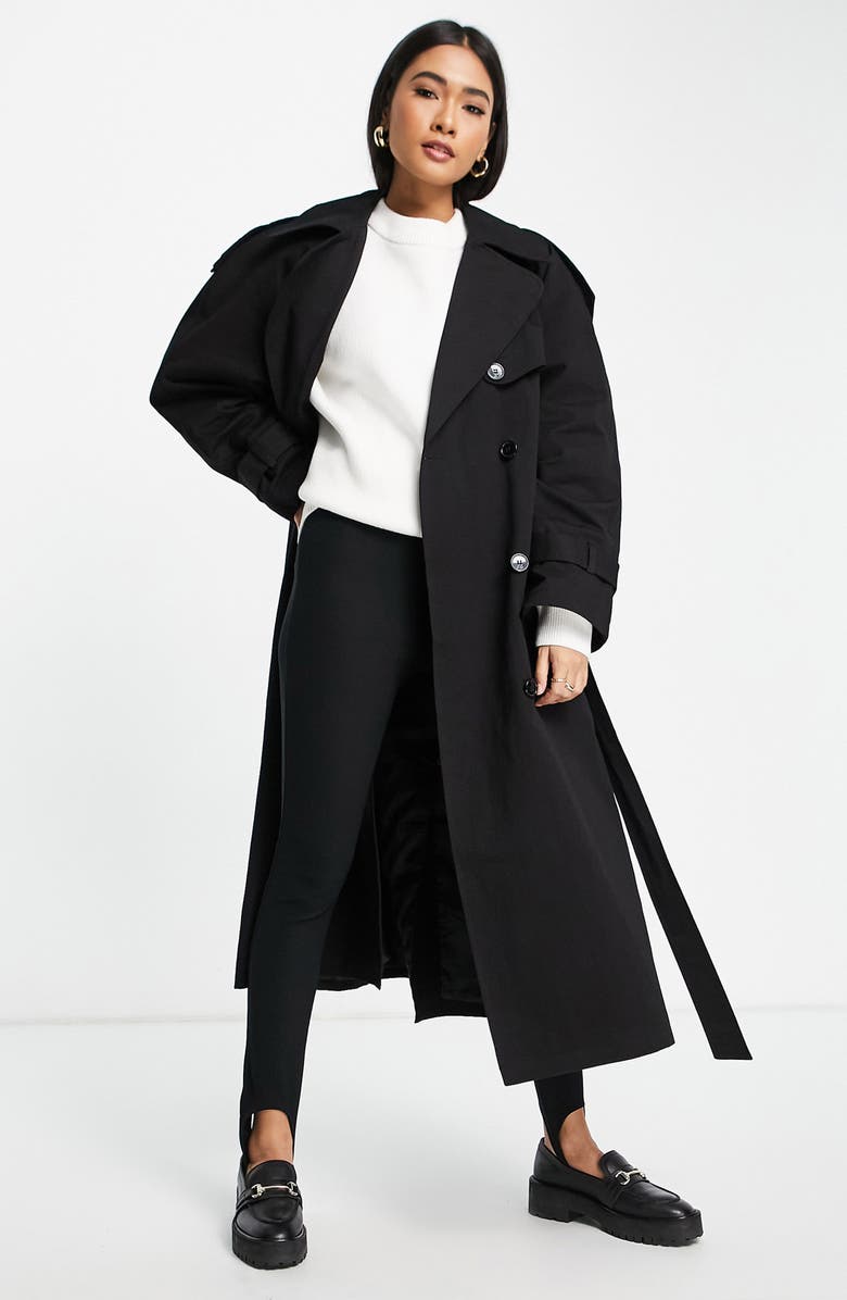 Topshop Classic Oversize Cotton Trench Coat, Main, color,