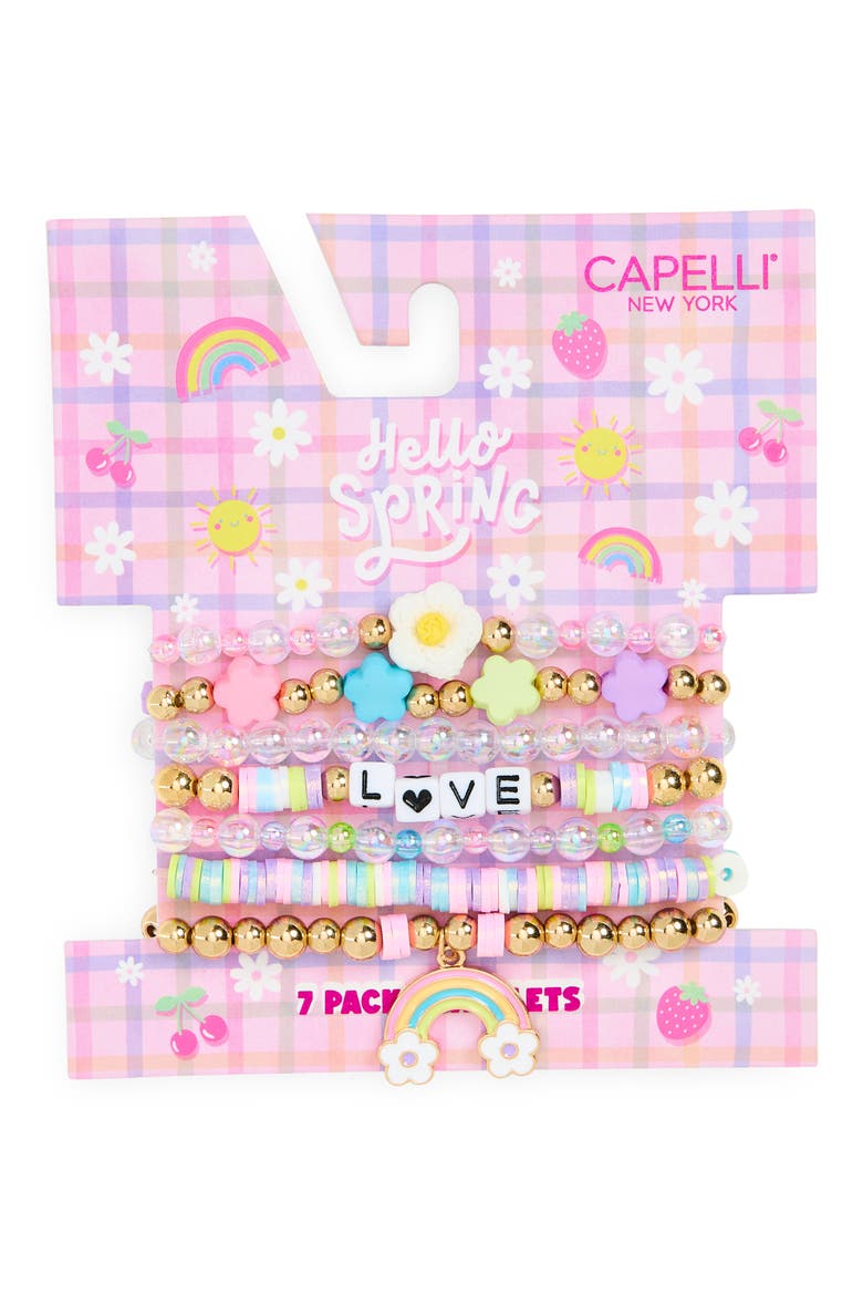 Kids' Set of 7 Assorted Bracelets Set, Main, color, MULTI