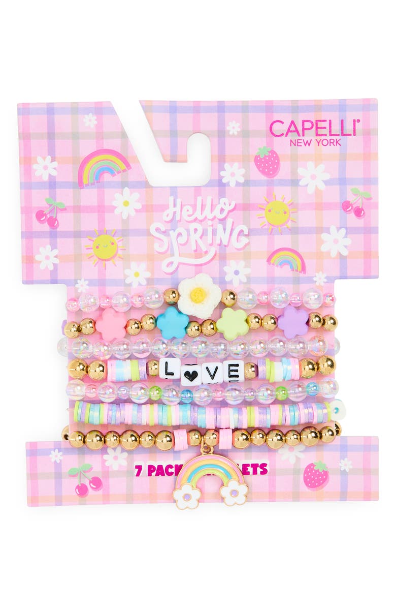 Capelli New York Kids' Set of 7 Assorted Bracelets Set, Main, color, Pink