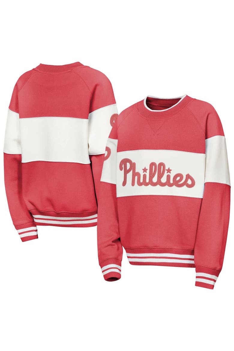 Youth Outerstuff  Red Philadelphia Phillies Ultimate Pastels On Base Sweatshirt, Main, color, Red