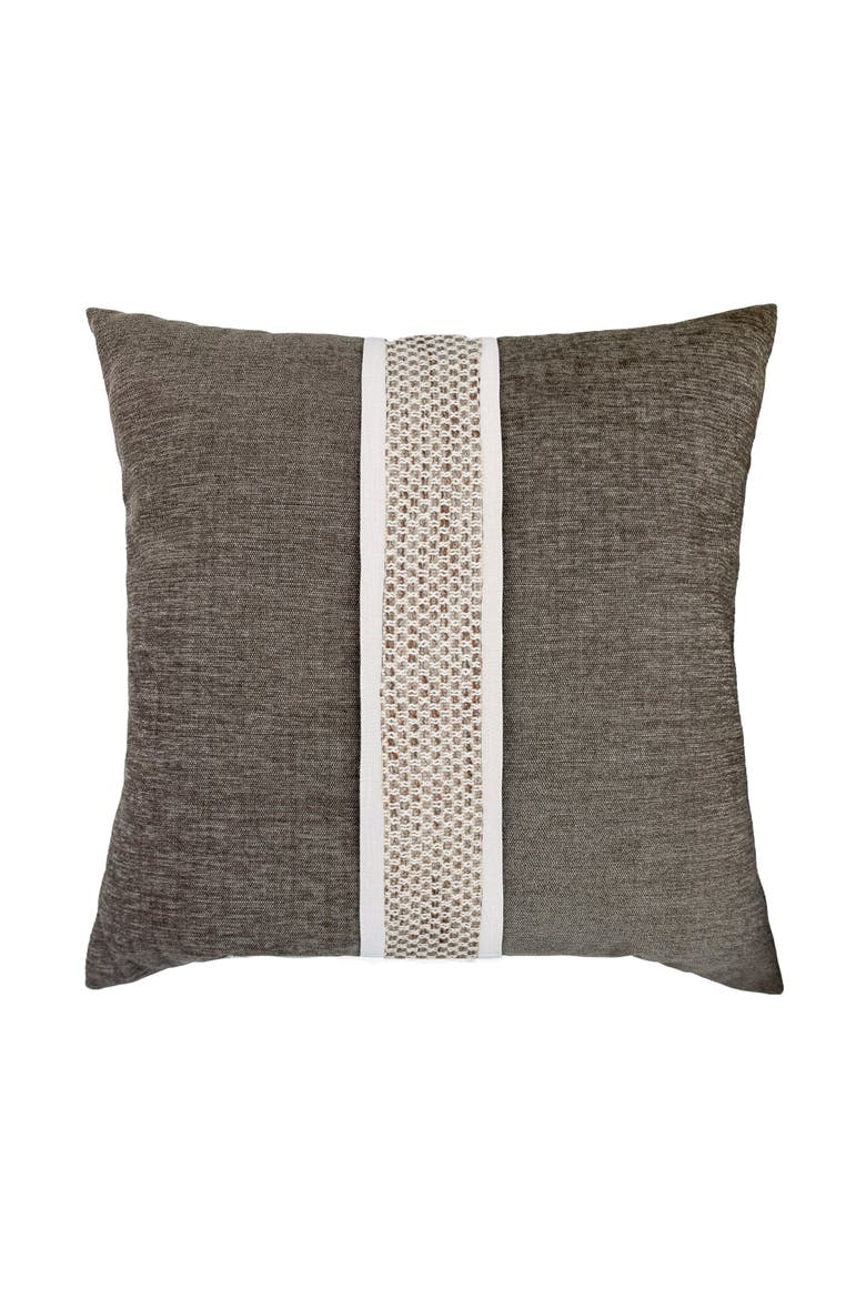 Inlay Hand-Crafted Paneled Indoor & Outdoor Woven Accent Pillow & Insert, Main, color, Quarry