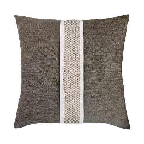 Inlay Hand-Crafted Paneled Indoor & Outdoor Woven Accent Pillow & Insert