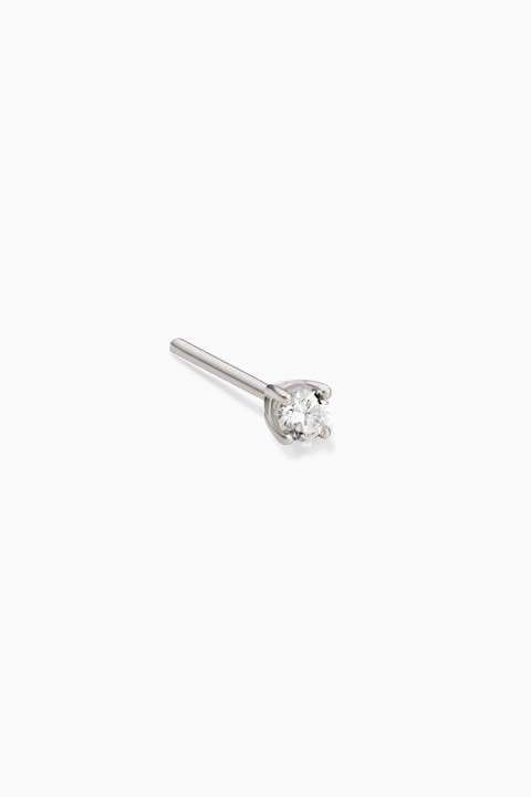 14K Gold Shine Bright Diamond Single Mini Stud