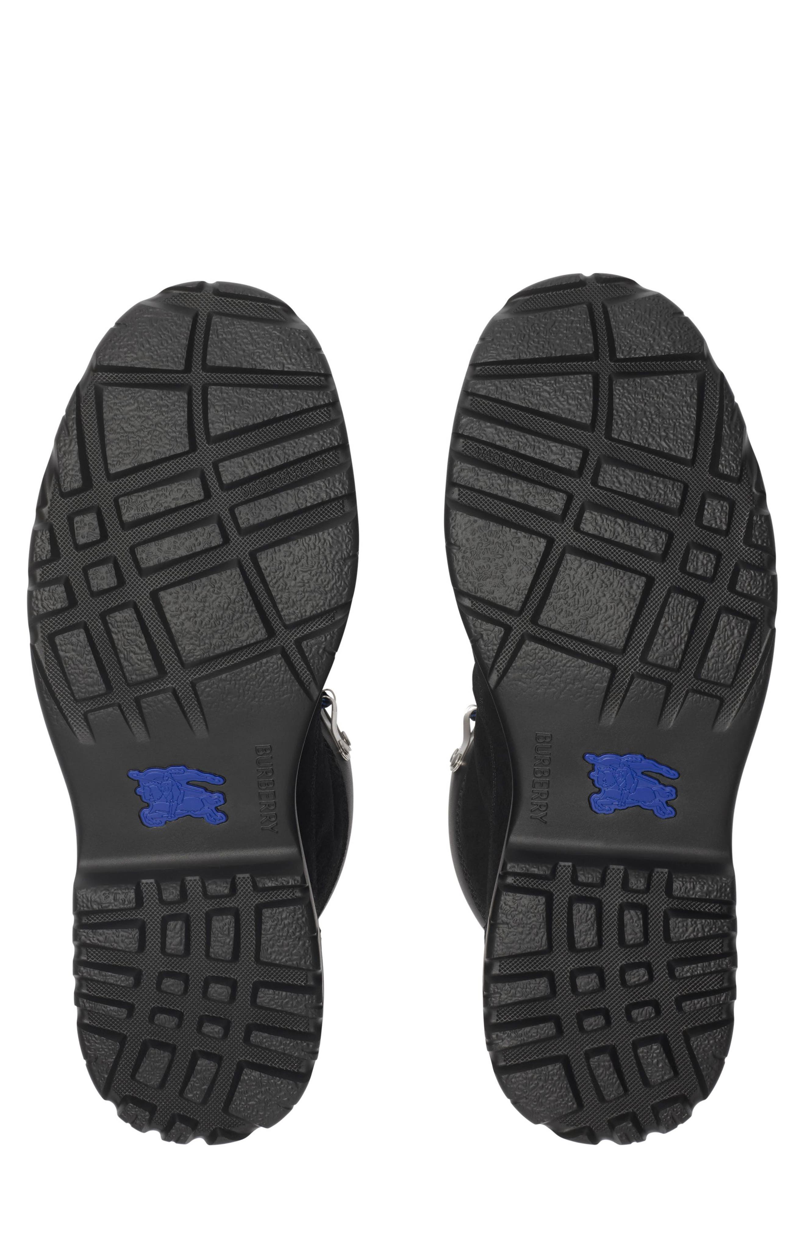 Burberry Suede Moor Hiking Boot, Alternate, color, Black