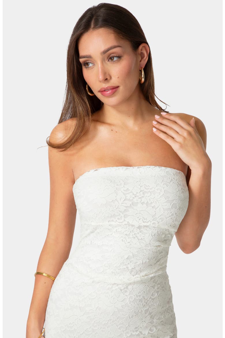 Lace Strapless Maxi Dress, Alternate, color, IVORY