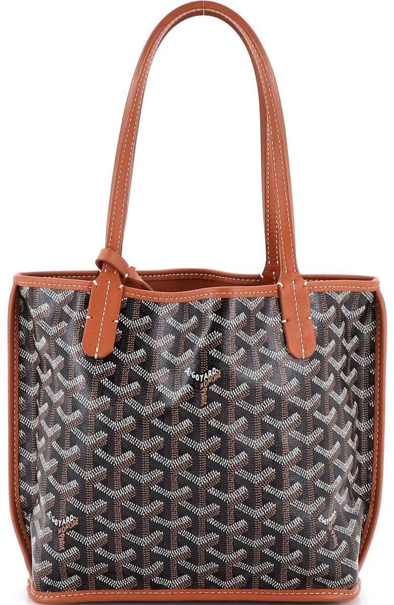 Pre-Owned Goyard Anjou Reversible Tote Coated Canvas Mini, Main, color, Brown