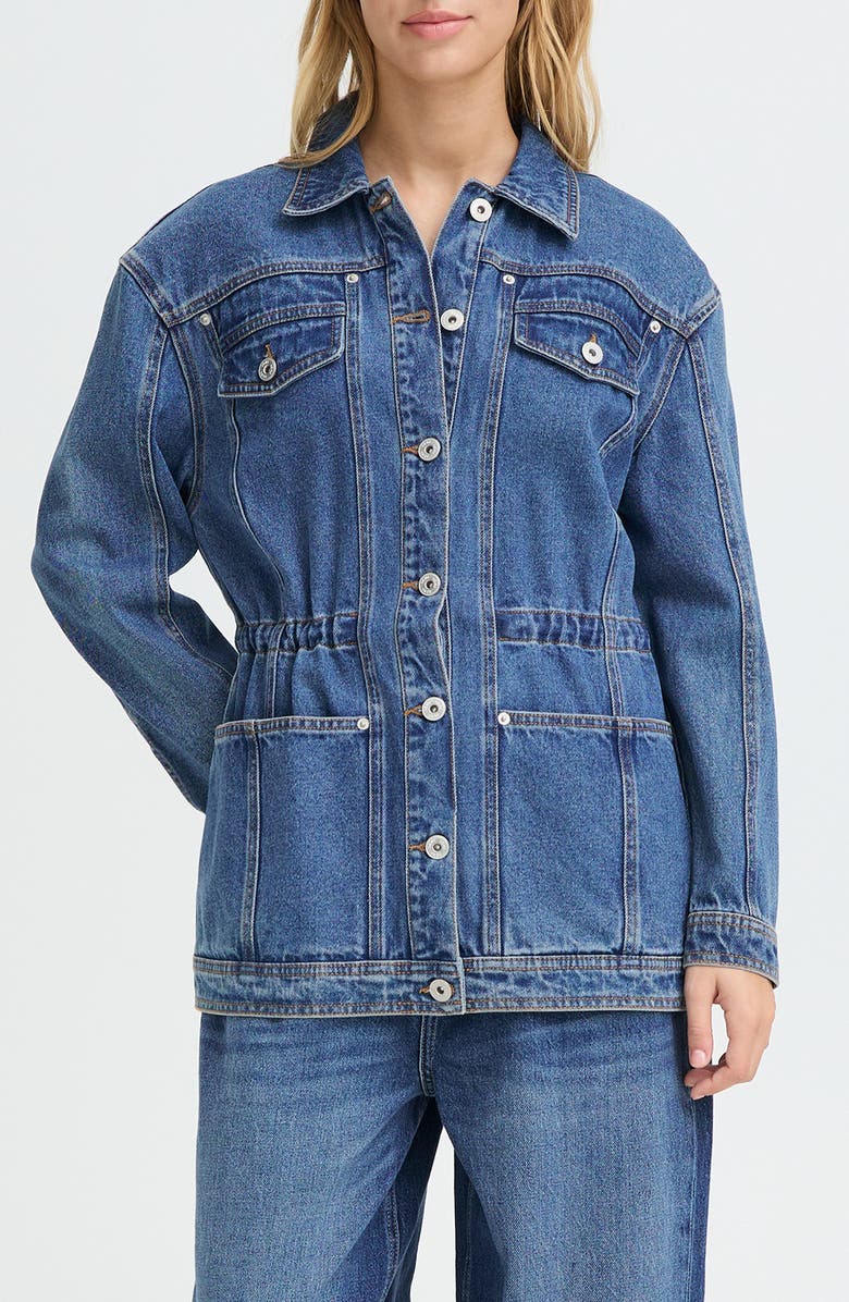 ICHI Ihmianna Denim Jacket, Main, color, Washed Med. Blue