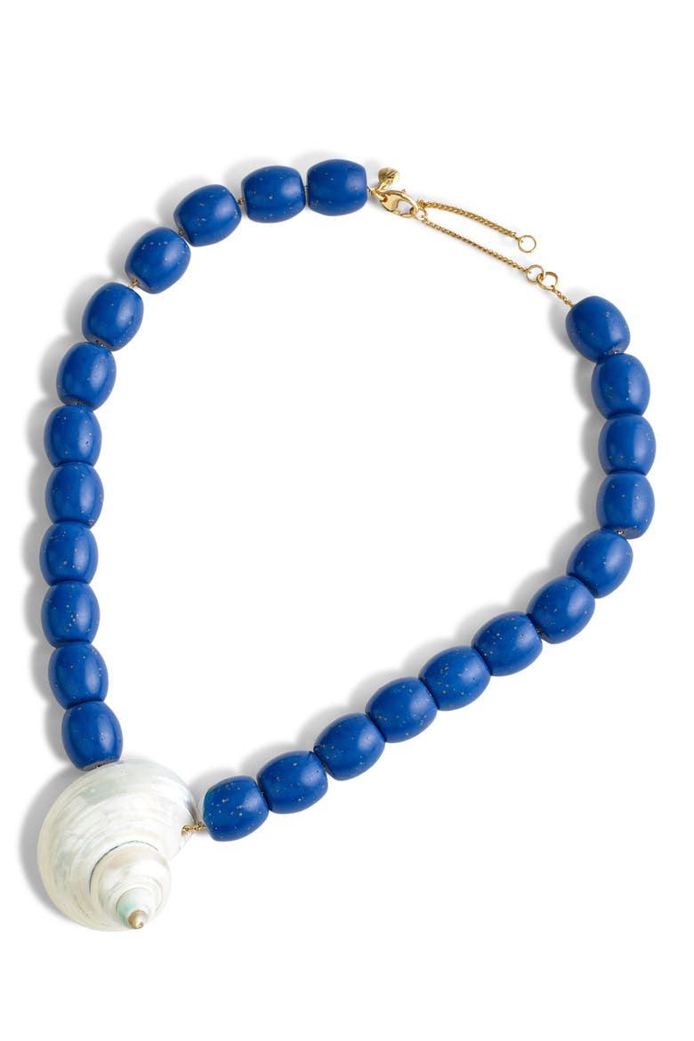 Shell Oversized Beaded Choker Necklace, Main, color, LAPIS