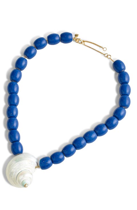 Shell Oversized Beaded Choker Necklace