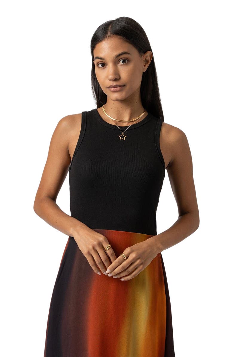 Saint + Sofia Etta Layered Dress, Alternate, color, Amber
