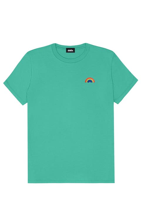 Womens Rainbow Jersey Relaxed Tee