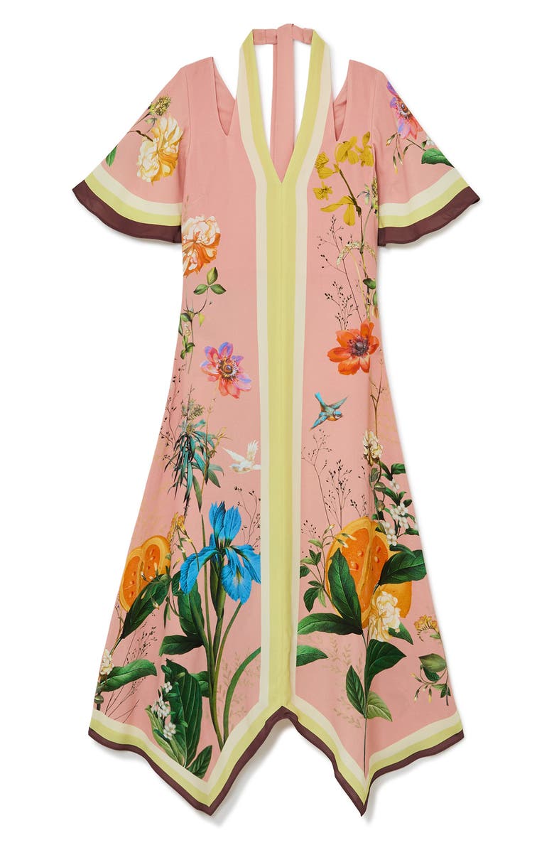 Reiss Flossy Floral Print Midi Dress, Alternate, color, Pink