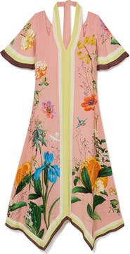 Reiss Flossy Floral Print Midi Dress