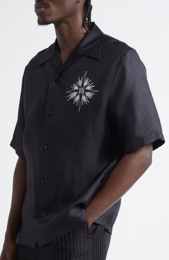 Starburst Crystal Silk Camp Shirt