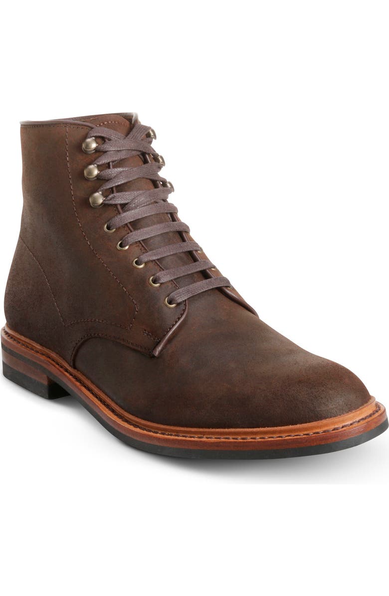 Allen Edmonds Higgins Mill Plain Toe Boot, Main, color, Brown