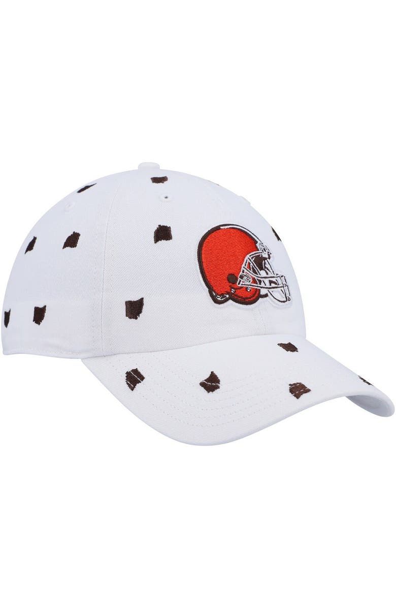 '47 Women's '47 White Cleveland Browns Confetti Clean Up Logo Adjustable Hat, Alternate, color, White