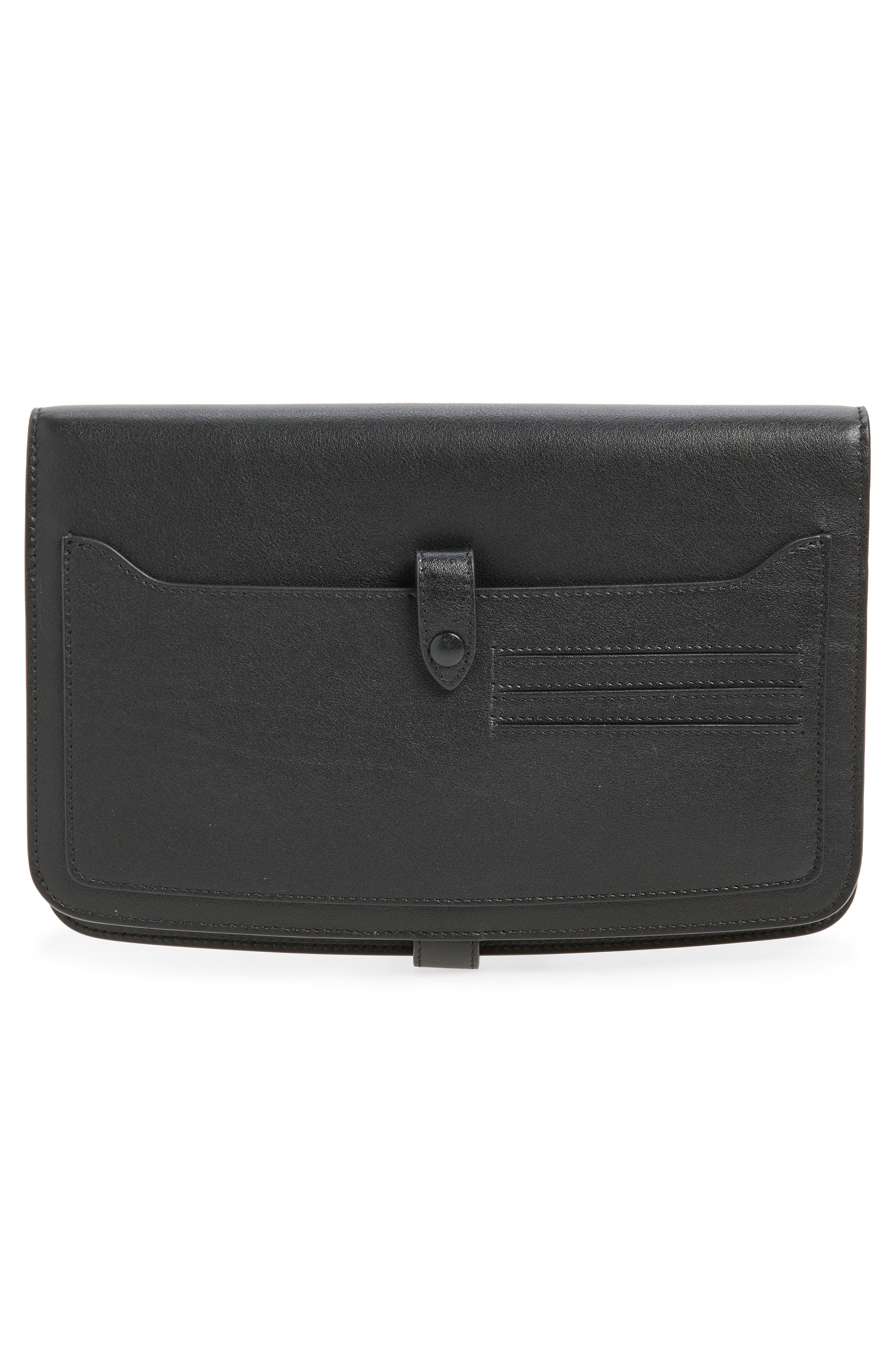 Calfskin Leather Wallet, Alternate, color, BLACK