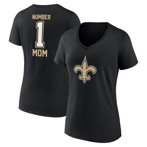 Women's Fanatics Branded Black New Orleans Saints Mother's Day V-Neck T-Shirt