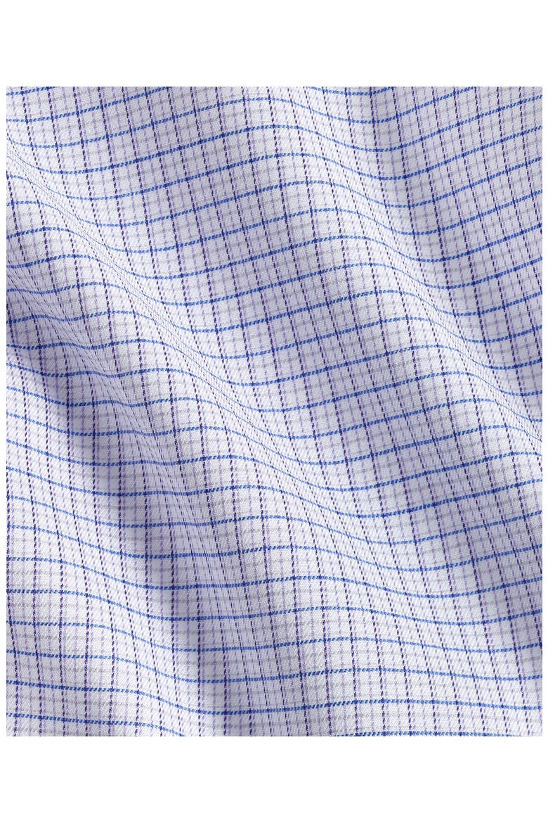 Slim Fit Check Stretch Cotton Twill Dress Shirt, Alternate, color, WHITE/ PURPLE