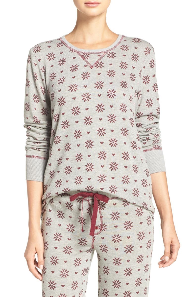 PJ Salvage Peachy Jersey Top, Main, color, Heather Grey