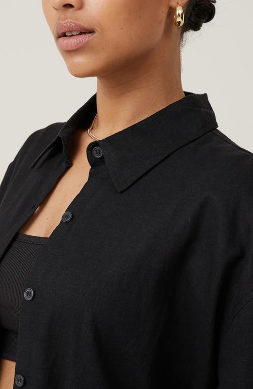 Shop Cotton On Haven Long Sleeve Shirt In Black