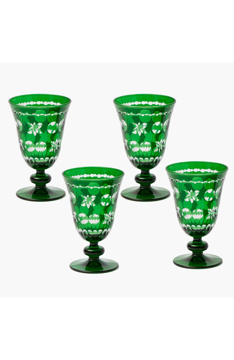 Mrs. Alice Anita Engraved Wine Glass, Main, color, Green