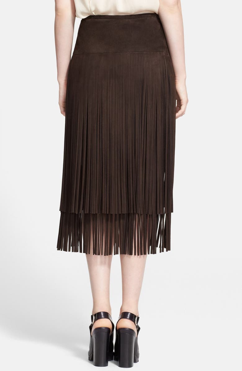 Michael Kors Suede Fringe Skirt, Alternate, color,