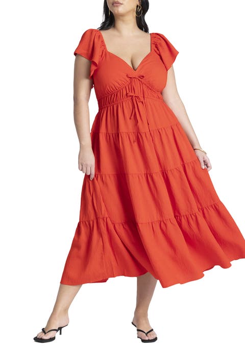 Ruffled Tiered Maxi Dress (Plus)