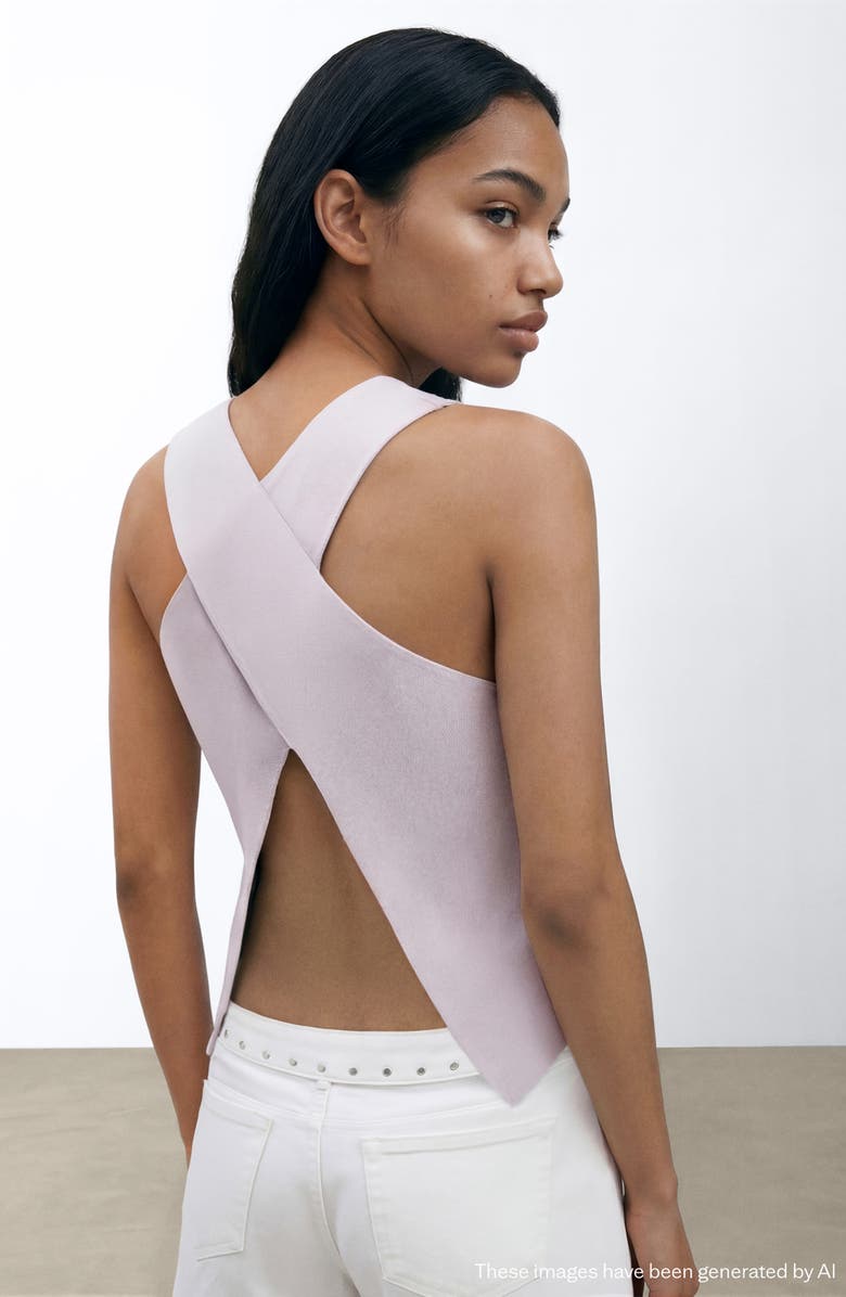 MANGO TEEN Cross Back Sweater Tank, Alternate, color,