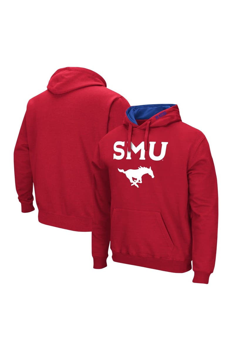 COLOSSEUM Men's Colosseum Red SMU Mustangs Arch & Logo Pullover Hoodie, Main, color, Red
