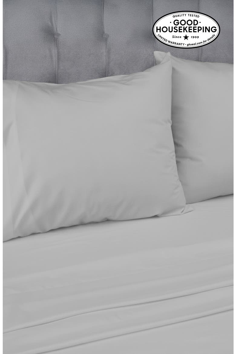 Signature Comfort 100% Egyptian Cotton Breatheable Percale Sheet Set, Alternate, color, Light Grey