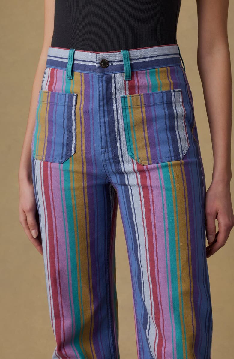 Faherty Sunset Stripe Patch Pocket Jeans, Alternate, color, Painted Row Stripe