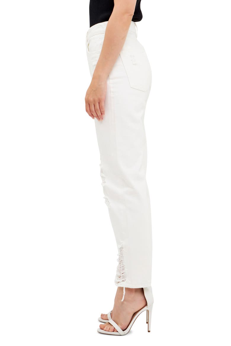 Ripped Straight Leg Nonstretch Jeans, Alternate, color, WHITE