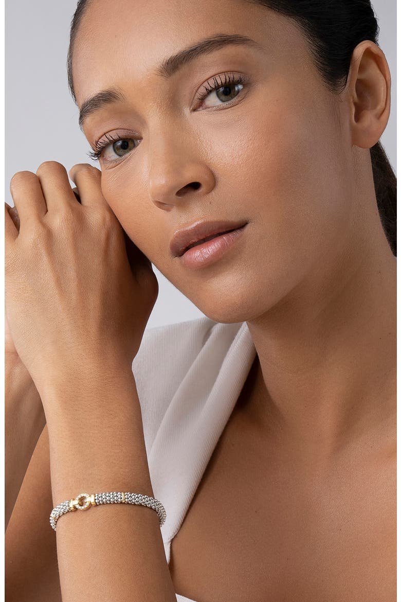 Enso Diamond Bracelet, Alternate, color, SILVER/ GOLD
