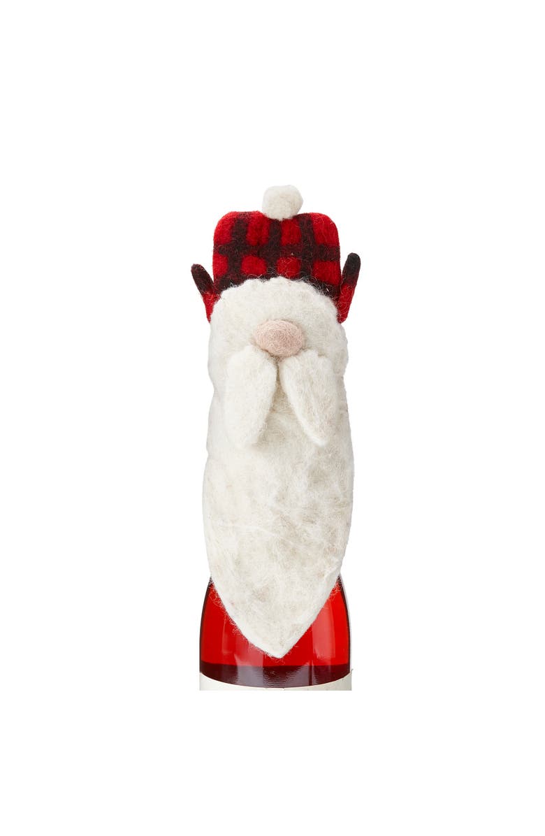 tag Lars Gnomie Bottle Topper Black Multi Wool Christmas Decor, Main, color, Black