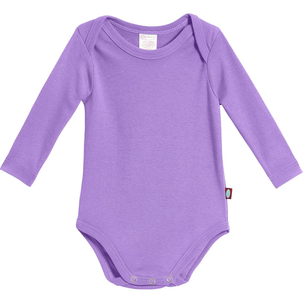 City Threads Babies' Organic Cotton Super-soft Long Sleeve Bodysuit In Purple