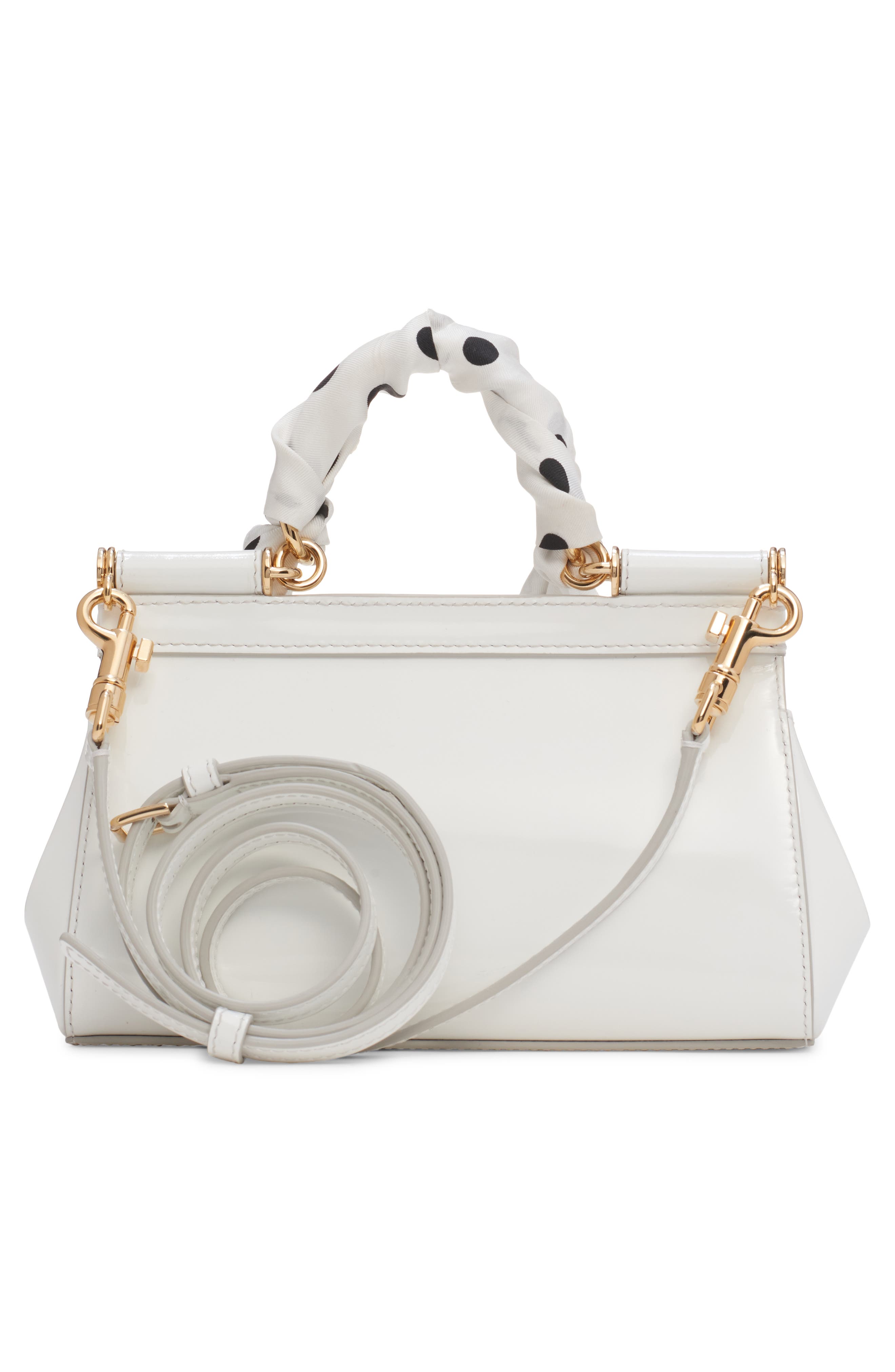 Sicily East/West Leather Satchel with Scarf, Alternate, color, HNZPW BIANCO
