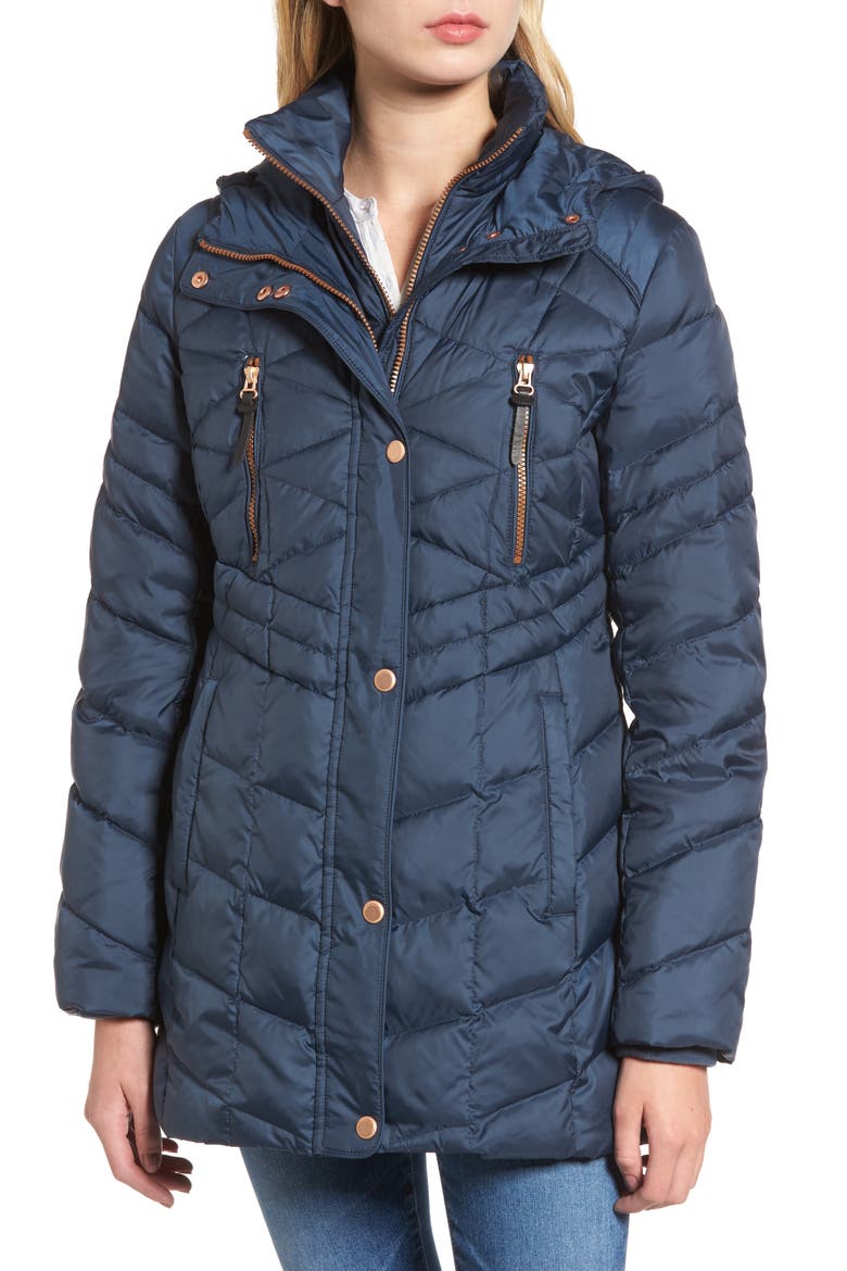 Marley 30 Coat with Detachable Faux Fur, Alternate, color, BLUE STEEL
