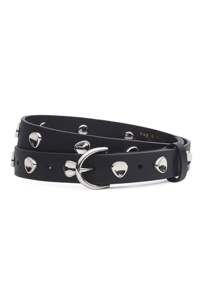 Brynn Leather Belt, Main, color, BLACK