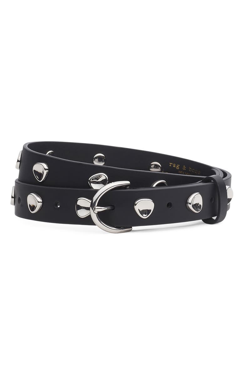 rag & bone Brynn Leather Belt, Main, color, Black