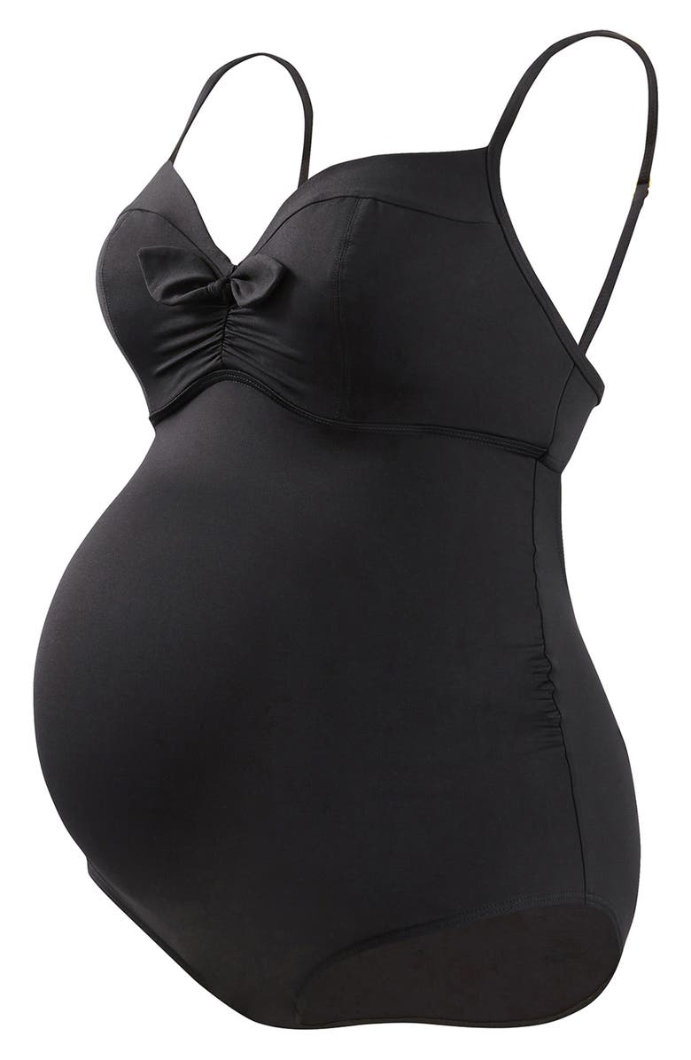 Cache Coeur Monaco One-Piece Maternity Swimsuit, Alternate, color, Black