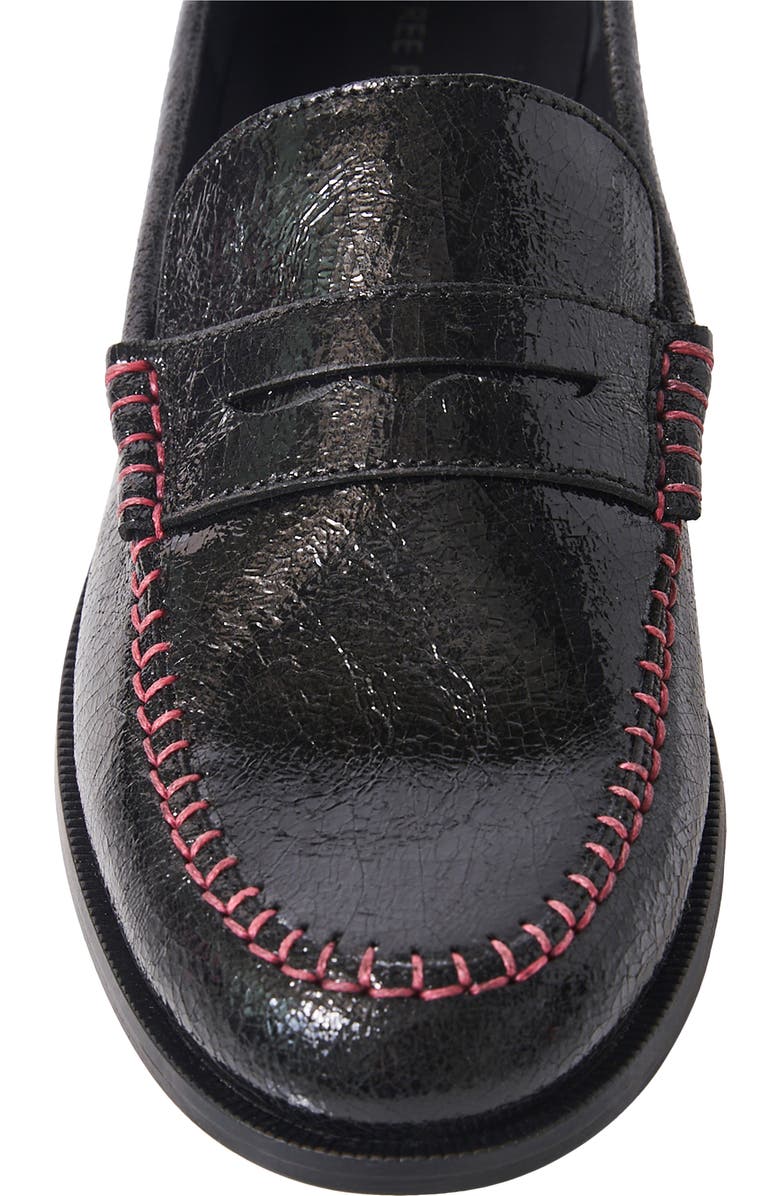 Free People Contrast Stitch Penny Loafer, Alternate, color,