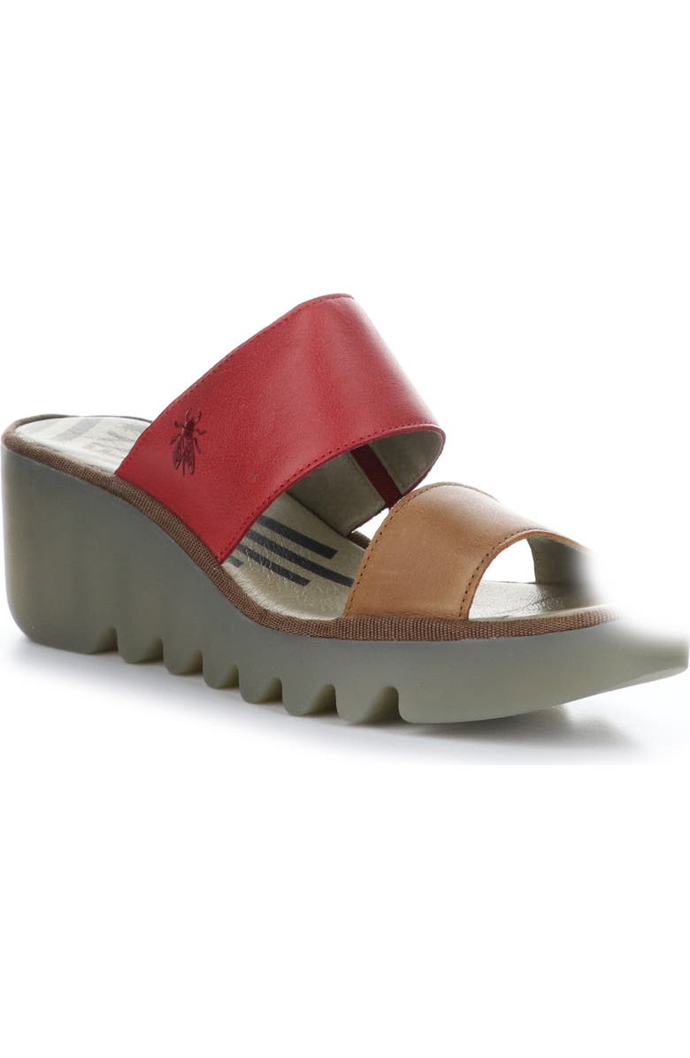 Fly London Besy Platform Sandal, Main, color, 003 Tan/Cherry Red V