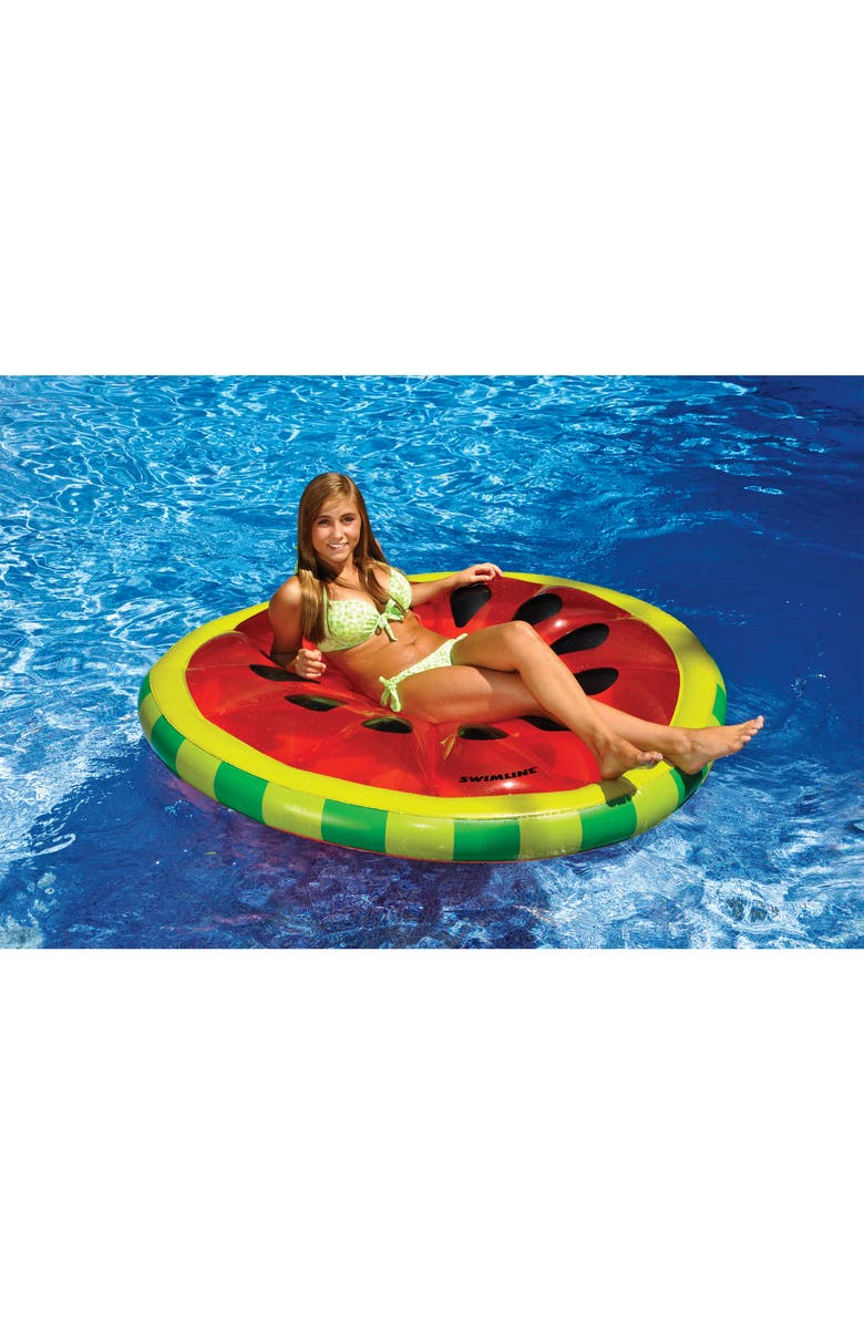 Swimline Watermelon Slice Island Float, Alternate, color, Multicolored