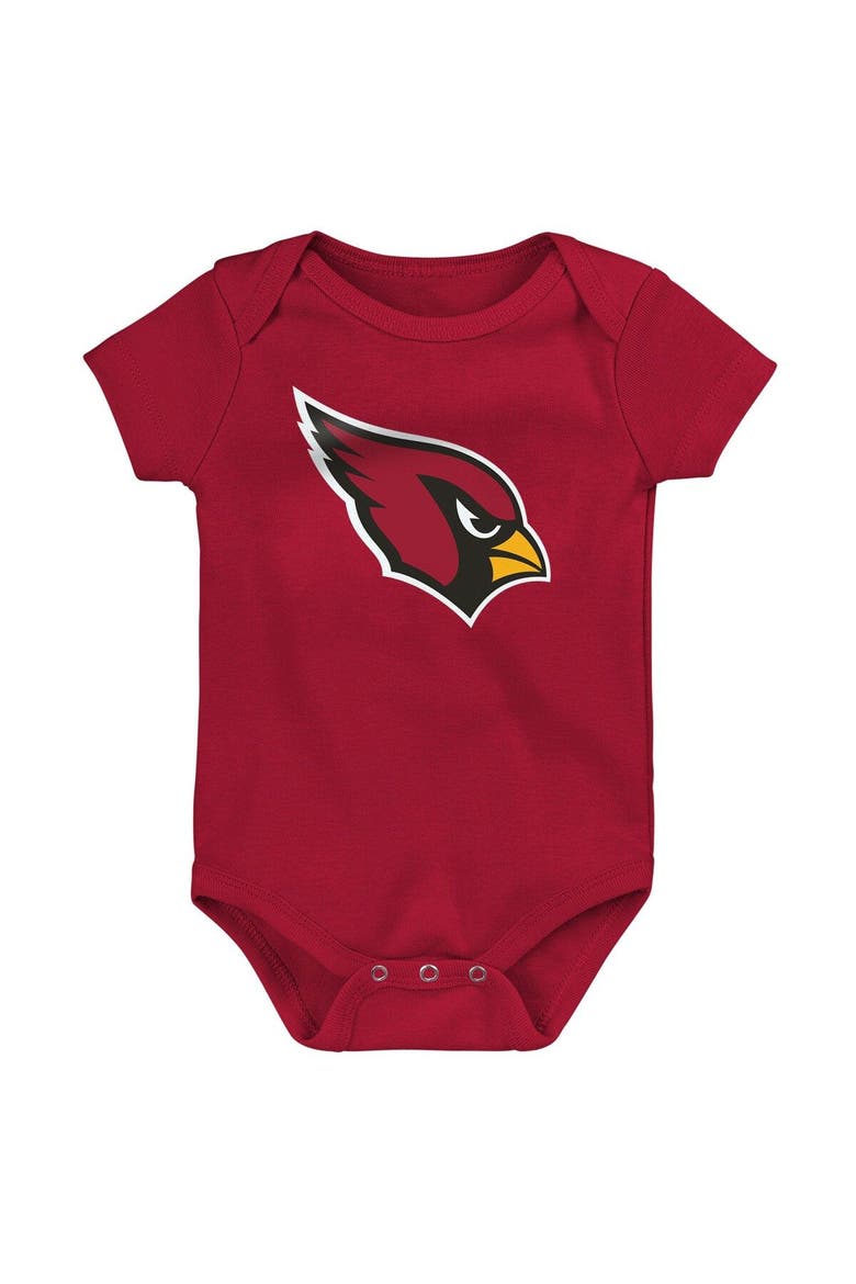 Infant Cardinal/Black/Heathered Gray Arizona Cardinals 3-Pack Game On Bodysuit Set, Alternate, color, Cardinal