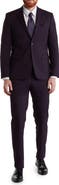 SOUL OF LONDON Two-Piece Solid Two-Button Stretch Woven Suit