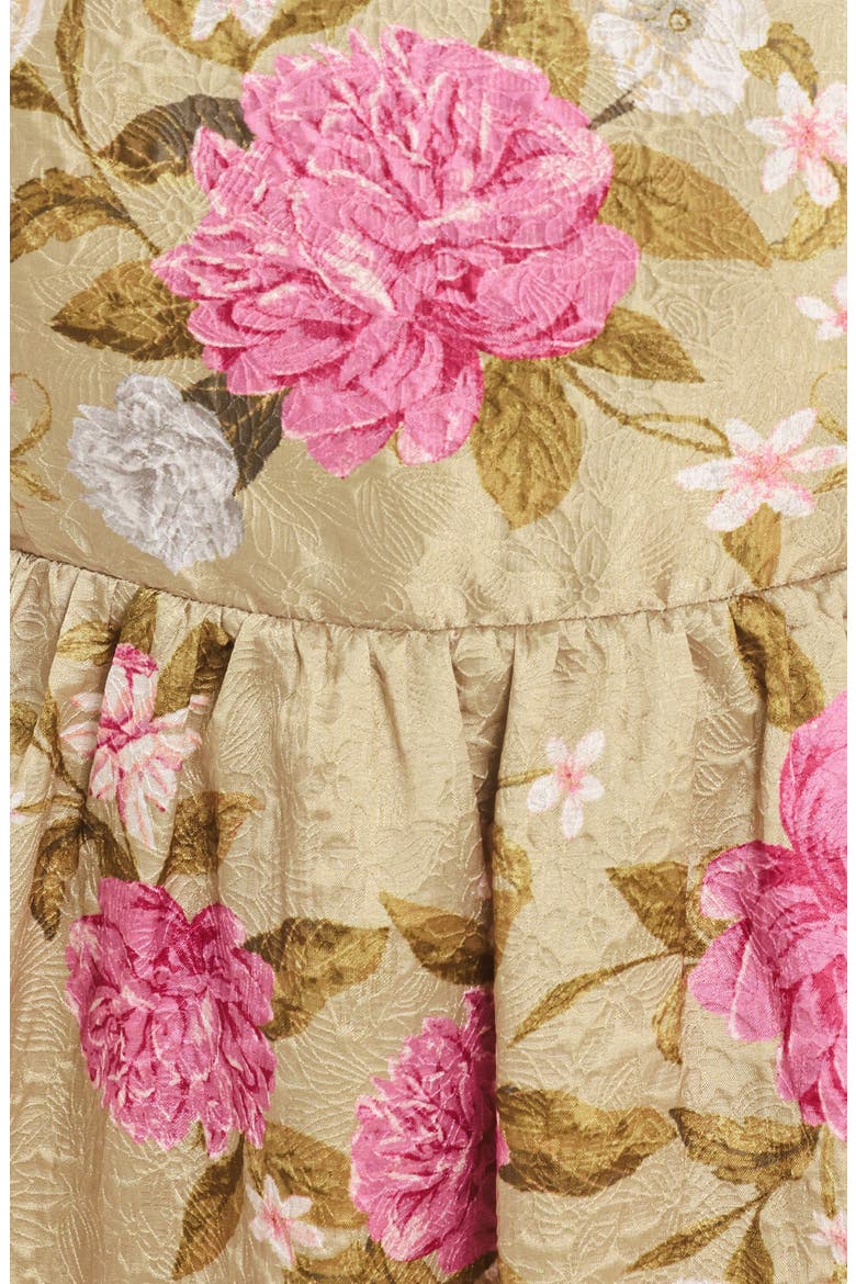 Floral Square Neck Midi Dress, Alternate, color, TAN